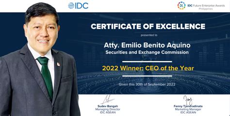 IDC NAMES SEC CHAIRPERSON EMILIO AQUINO .